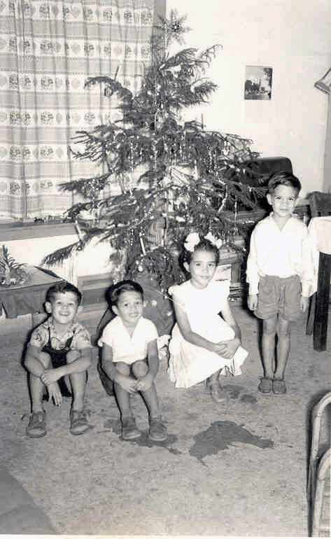 foto kinderen bij de kerstboom 